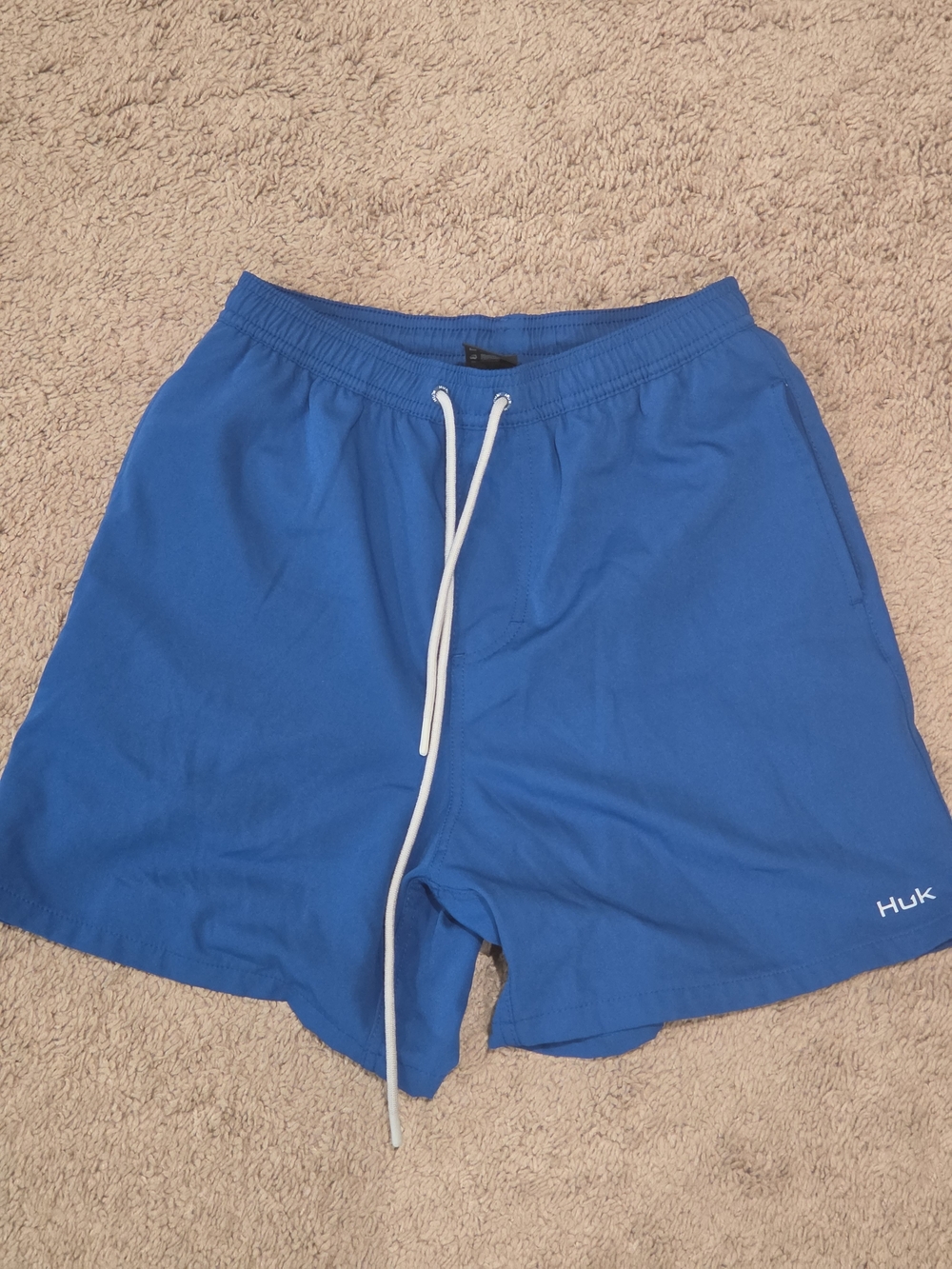 Huk Men's Royal Blue Swim Trunks with White Drawstring